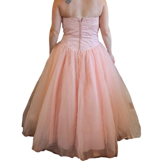 Mori Lee Size 10 Light Pink‎ Beaded Gown Dress Strapless Princess Quinceanera - Picture 5 of 13